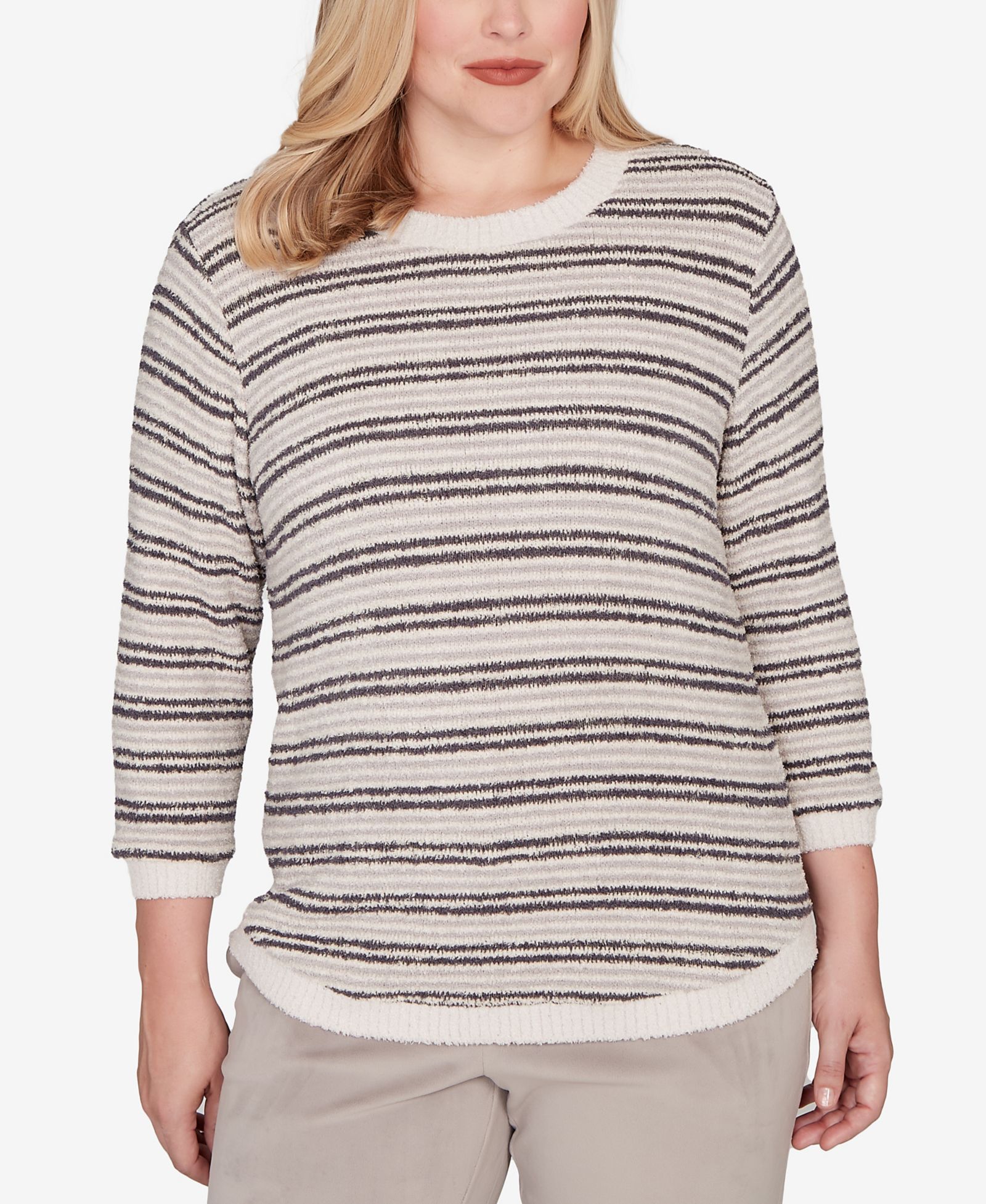 Женский трикотажный топ Alfred Dunner Calm Luxe Eyelash Striped