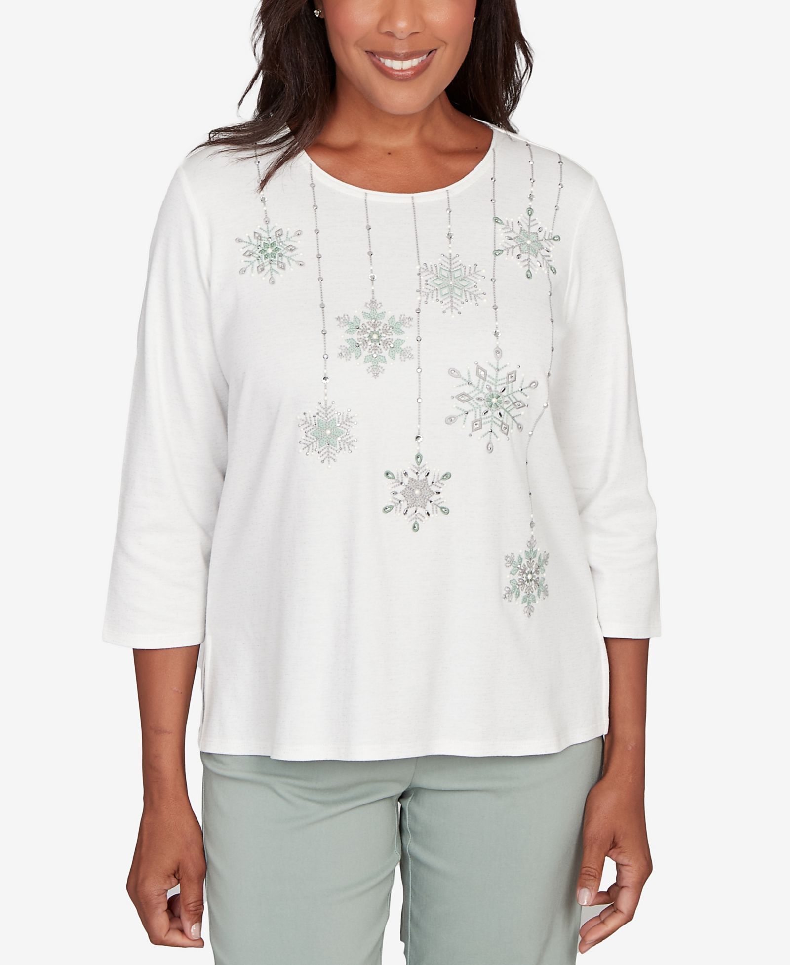 Топ Alfred Dunner Stockbridge Snowflake с перламутром