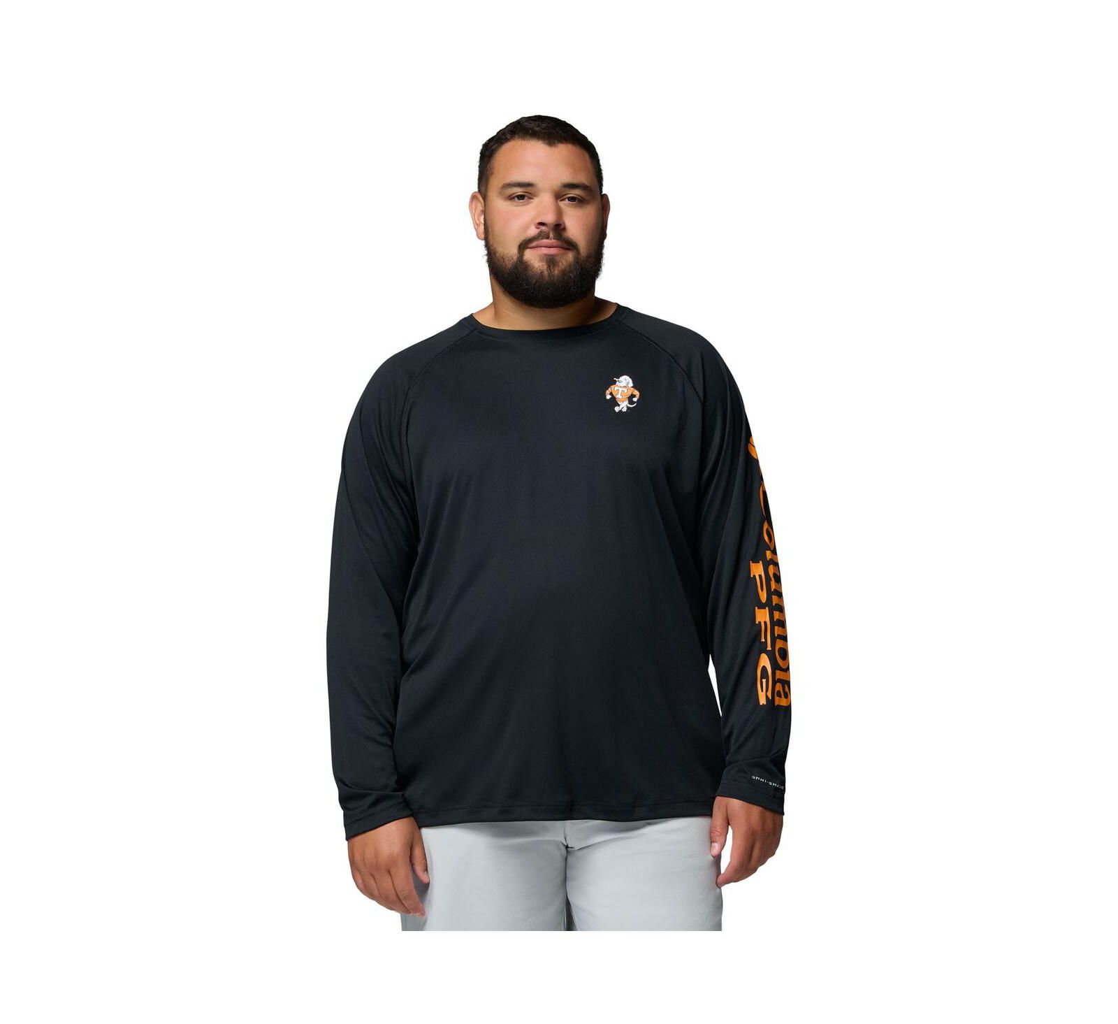 Columbia Men's Black Tennessee Volunteers Big & Tall Terminal Tackle Long Sleeve Omni-Shade T-Shirt