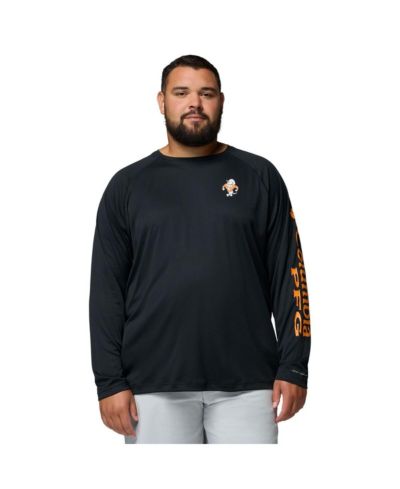 Мужская футболка Columbia Black Tennessee Volunteers Big & Tall Terminal Tackle Long Sleeve Omni-Shade