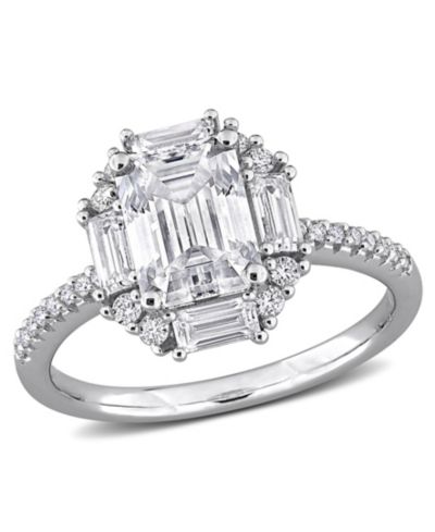 Macy's Moissanite (2-5/8 ct. t.w.) Multi-Cluster Ring in Sterling Silver