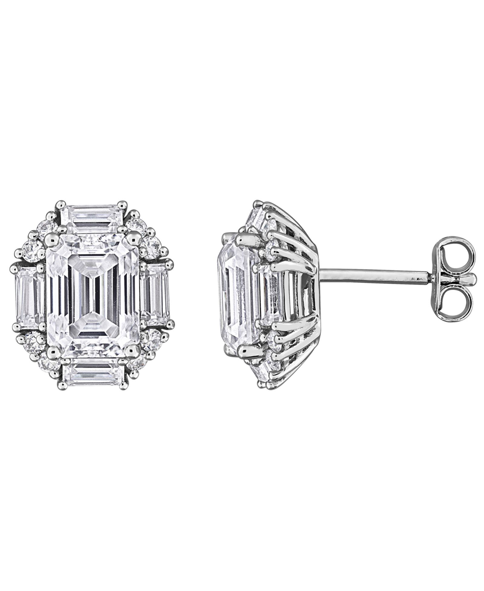 Macy's Серьги-гвоздики с муассанитом (5 ct. t.w.) из стерлингового серебра
