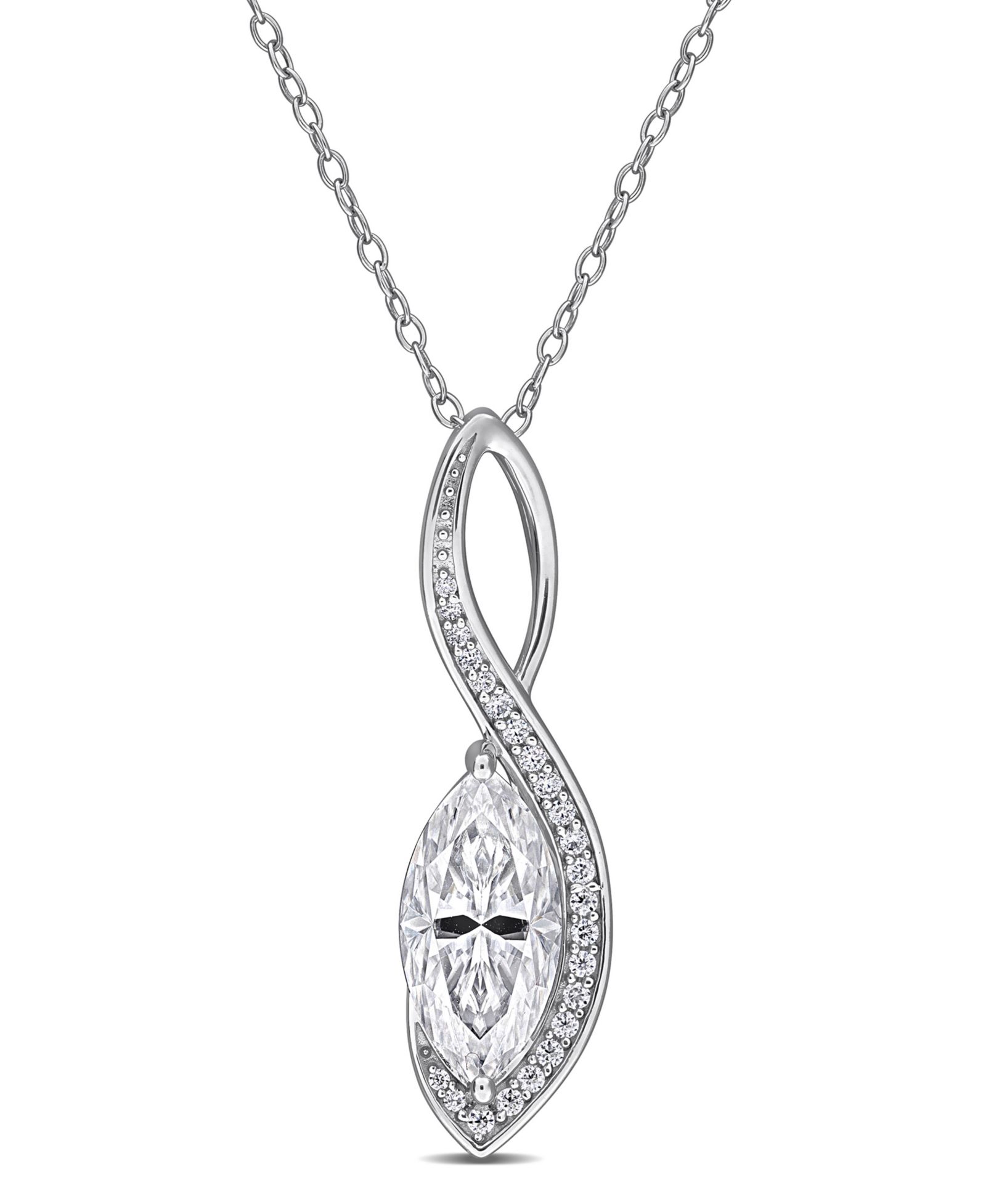 Подвеска-кулон Moissanite (3-1/6 ct. t.w.) в серебряном покрытии