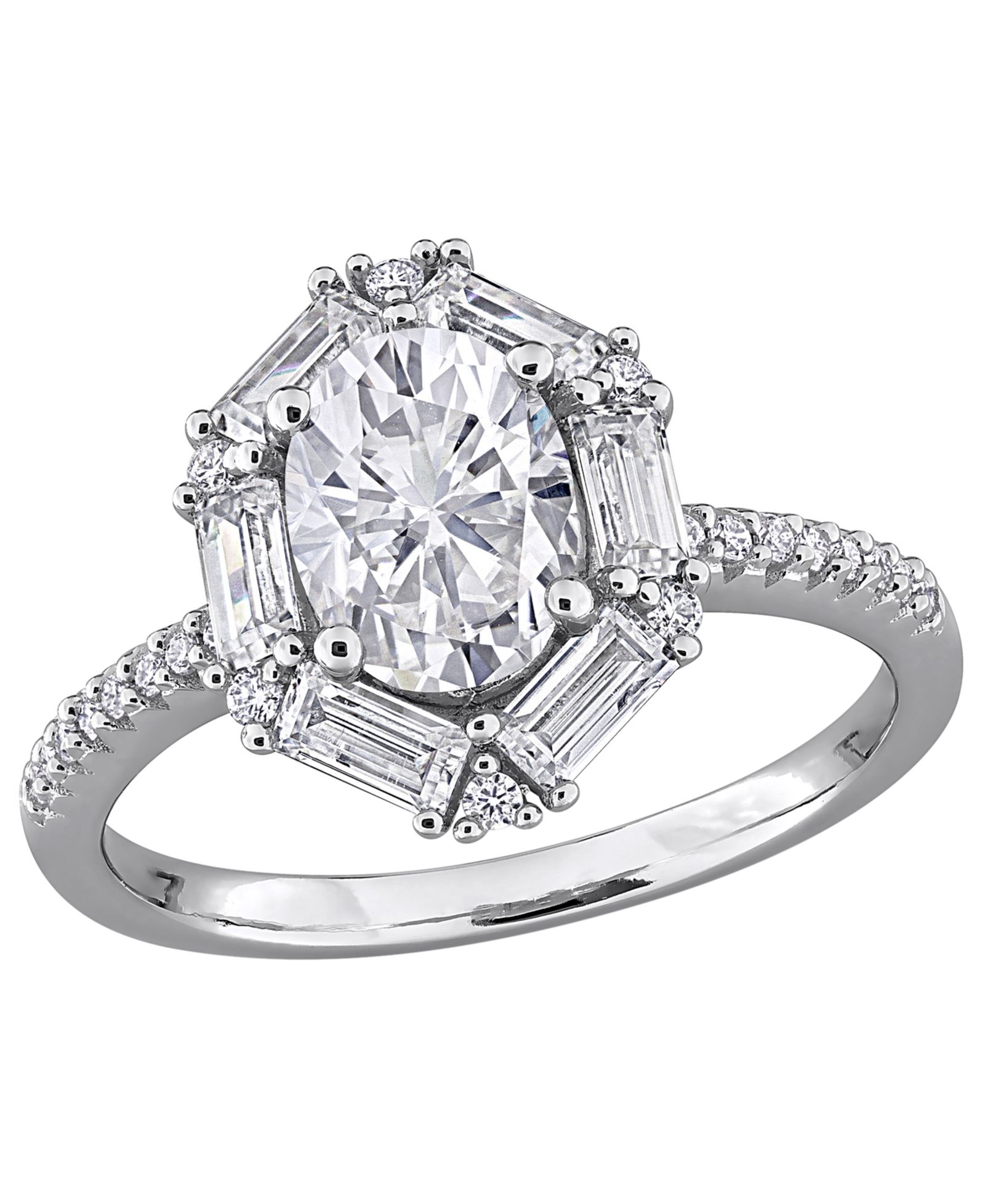 Кольцо Macy's Moissanite (2-1/4 ct. t.w.) Multi-Cluster из стерлингового серебра