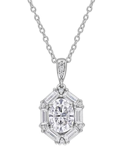 Подвеска Macy's с муассанитом (2-1/5 ct. t.w.) в серебряной оправе
