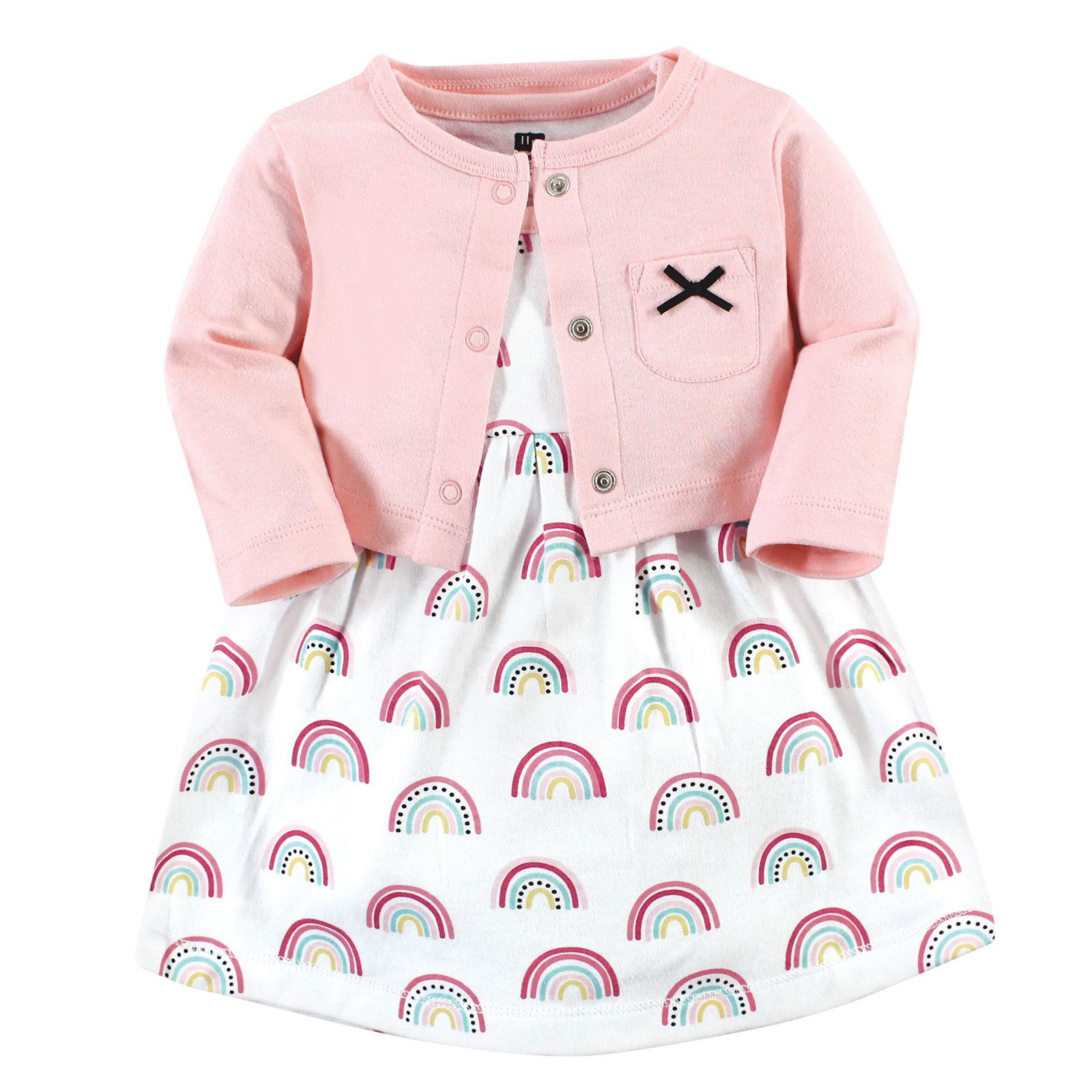 Детский набор Hudson Baby Girls Hudson Cotton Dress and Cardigan