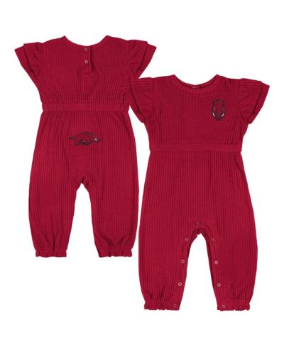 Colosseum Baby Boys and Girls Cardinal Arkansas Razorbacks Beautopia Waffle Knit Romper