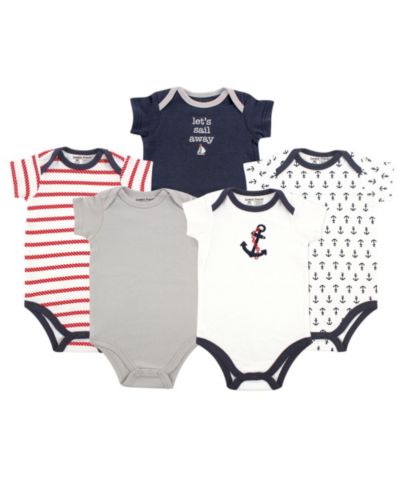 Luvable Friends Baby Boys 5Pk of Soft All-in-One Bodysuits
