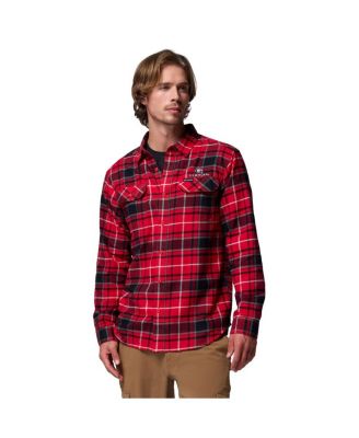 Мужская фланелевая рубашка Columbia Red Georgia Bulldogs Omni-Wick Long Sleeve Button-Up