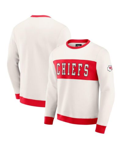 Darius Rucker Collection by Fanatics Men's Cream Kansas City Chiefs Color Block Crewneck Sweatshirt