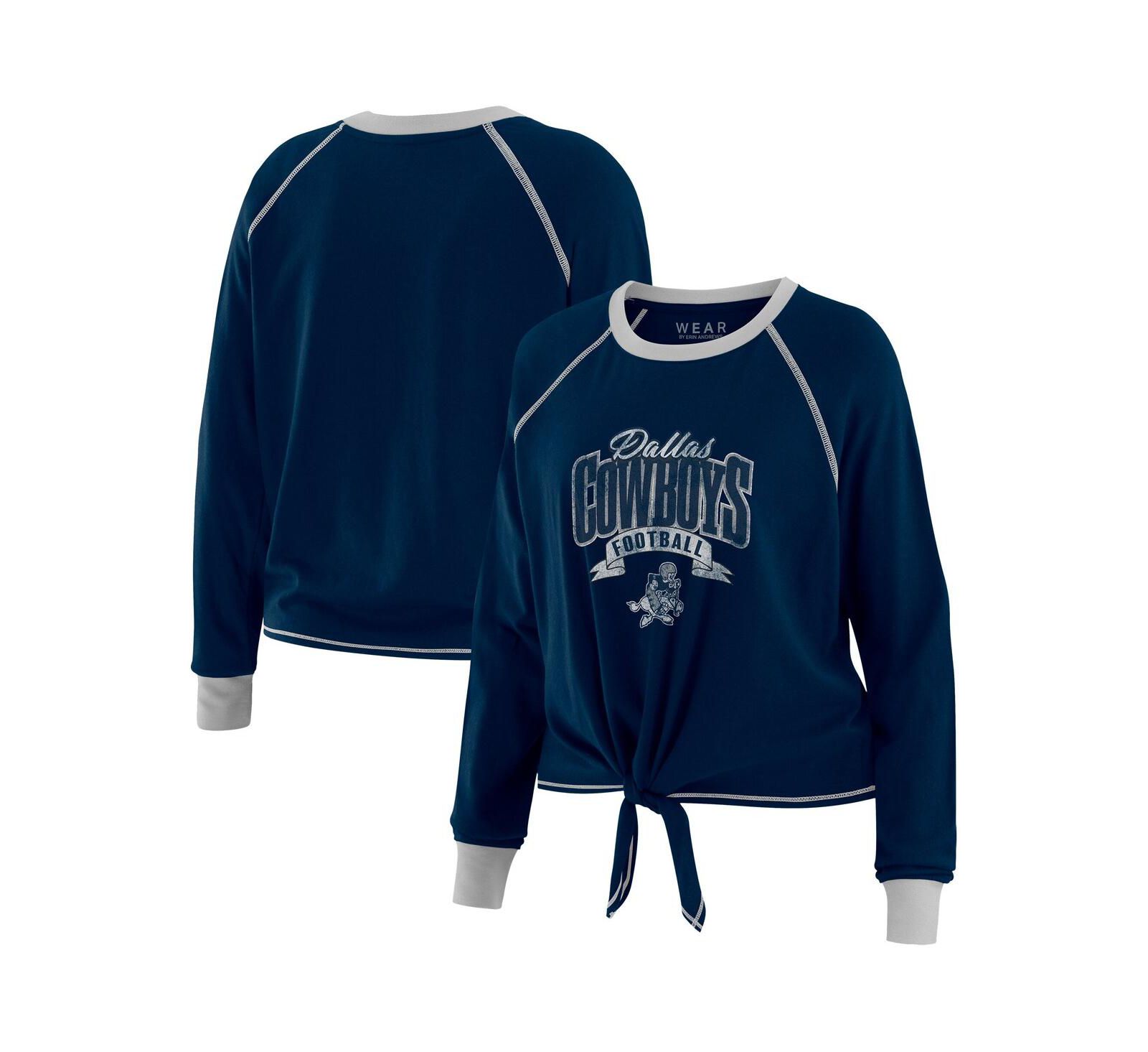 WEAR by Erin Andrews Женский топ с завязками Dallas Cowboys, темно-синий