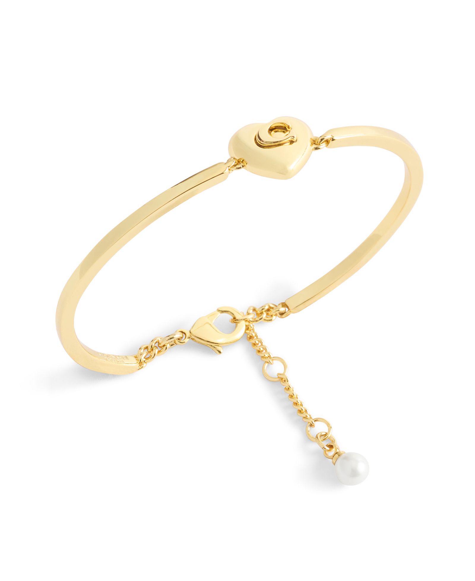 COACH Gold Plated Heart Cuff Bracelets
