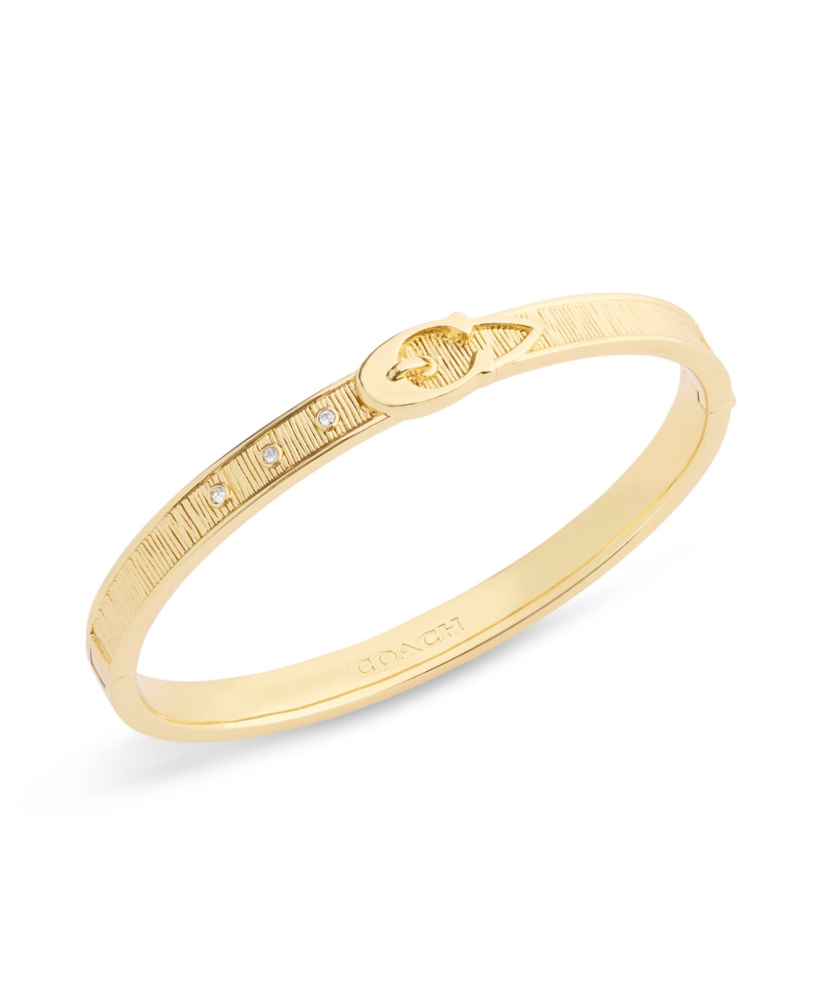 COACH Gold Plated Buckle Bangle Bracelets