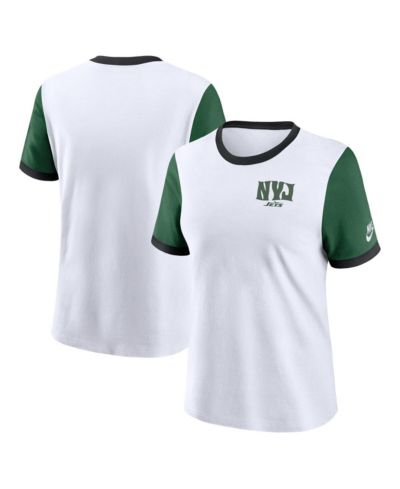 Женская футболка Nike New York Jets Rewind Ringer, белая/зеленая