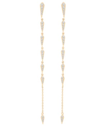 Серьги-капли с бриллиантами Wrapped в 10K Yellow Gold