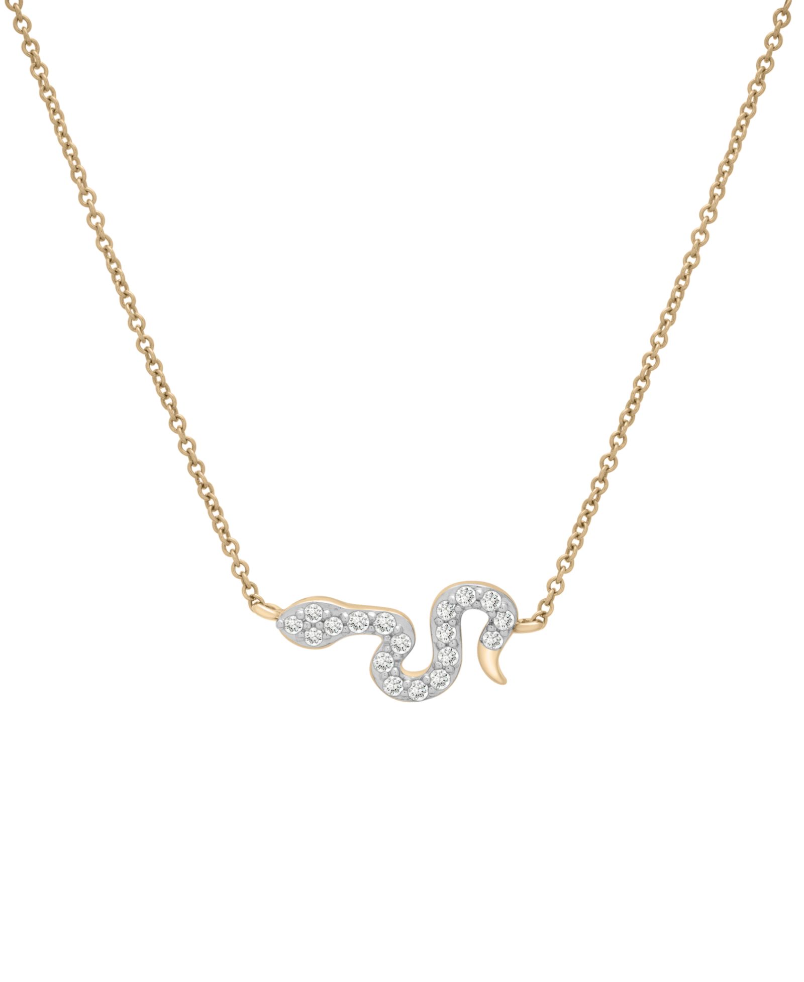 Wrapped Diamond Snake Necklace (1/6 ct. t.w.) в 10K Yellow Gold