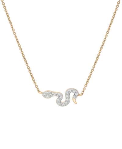 Wrapped Diamond Snake Necklace (1/6 ct. t.w.) в 10K Yellow Gold