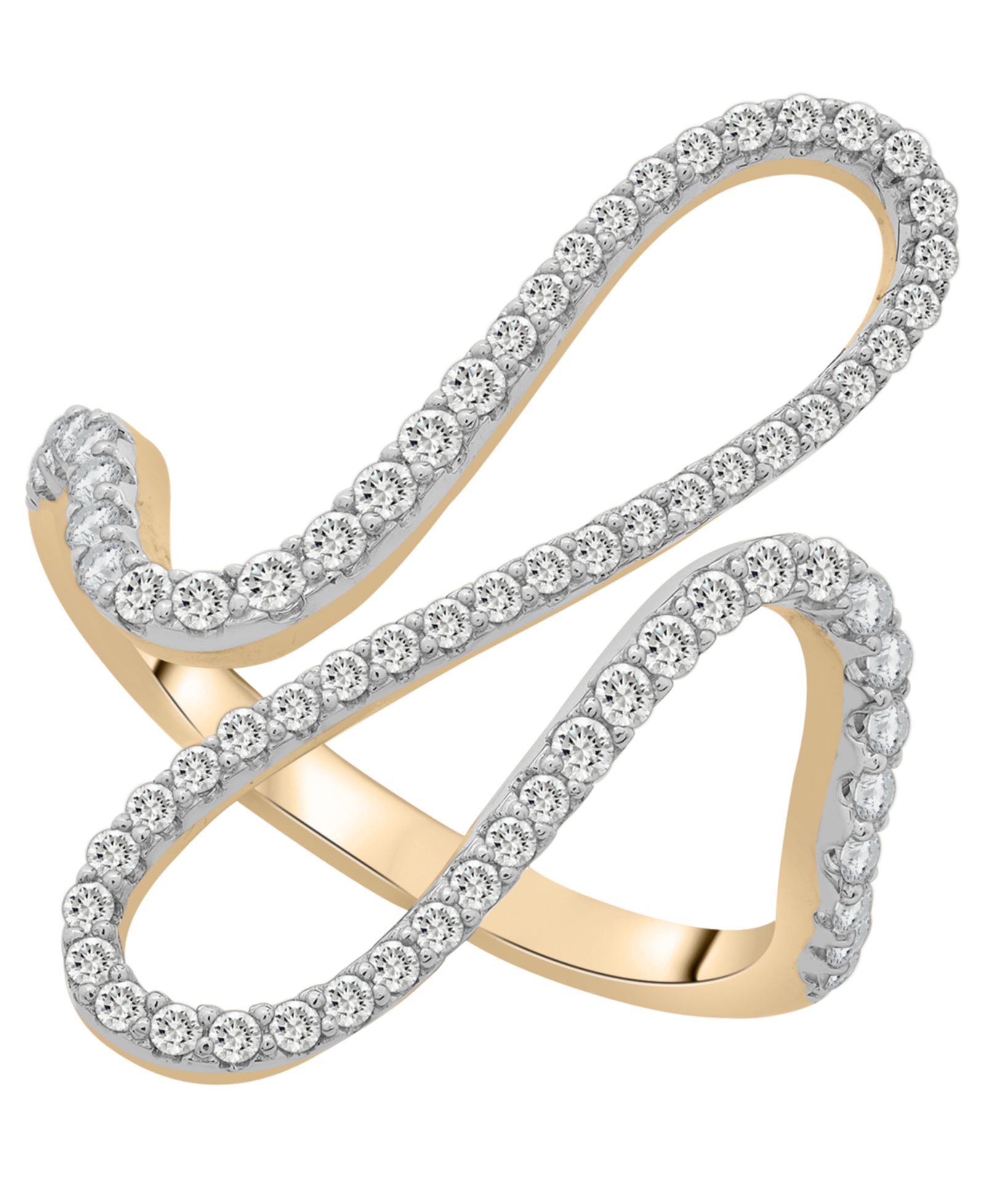 Кольцо Wrapped Diamond Wave (1/2 ct. t.w.) из 10K желтого золота
