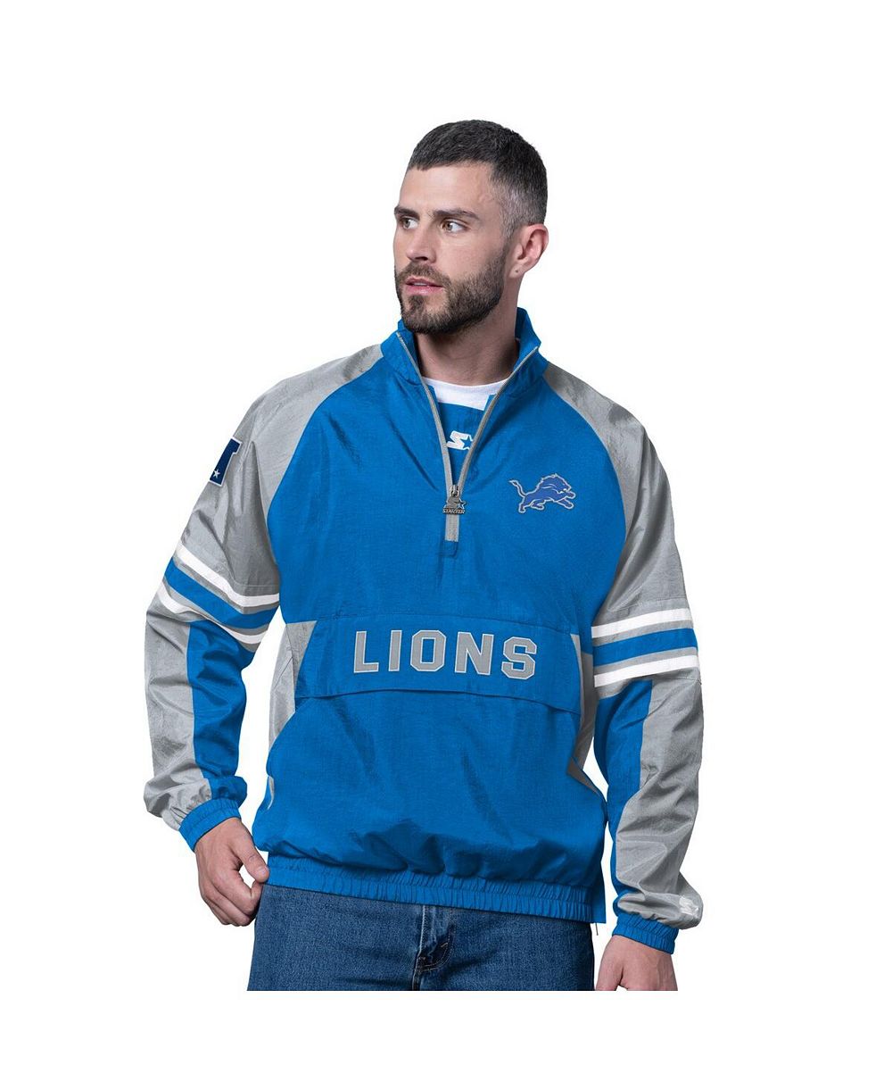 Мужская ветровка Starter Blue Detroit Lions Prospect Half-Zip Pullover
