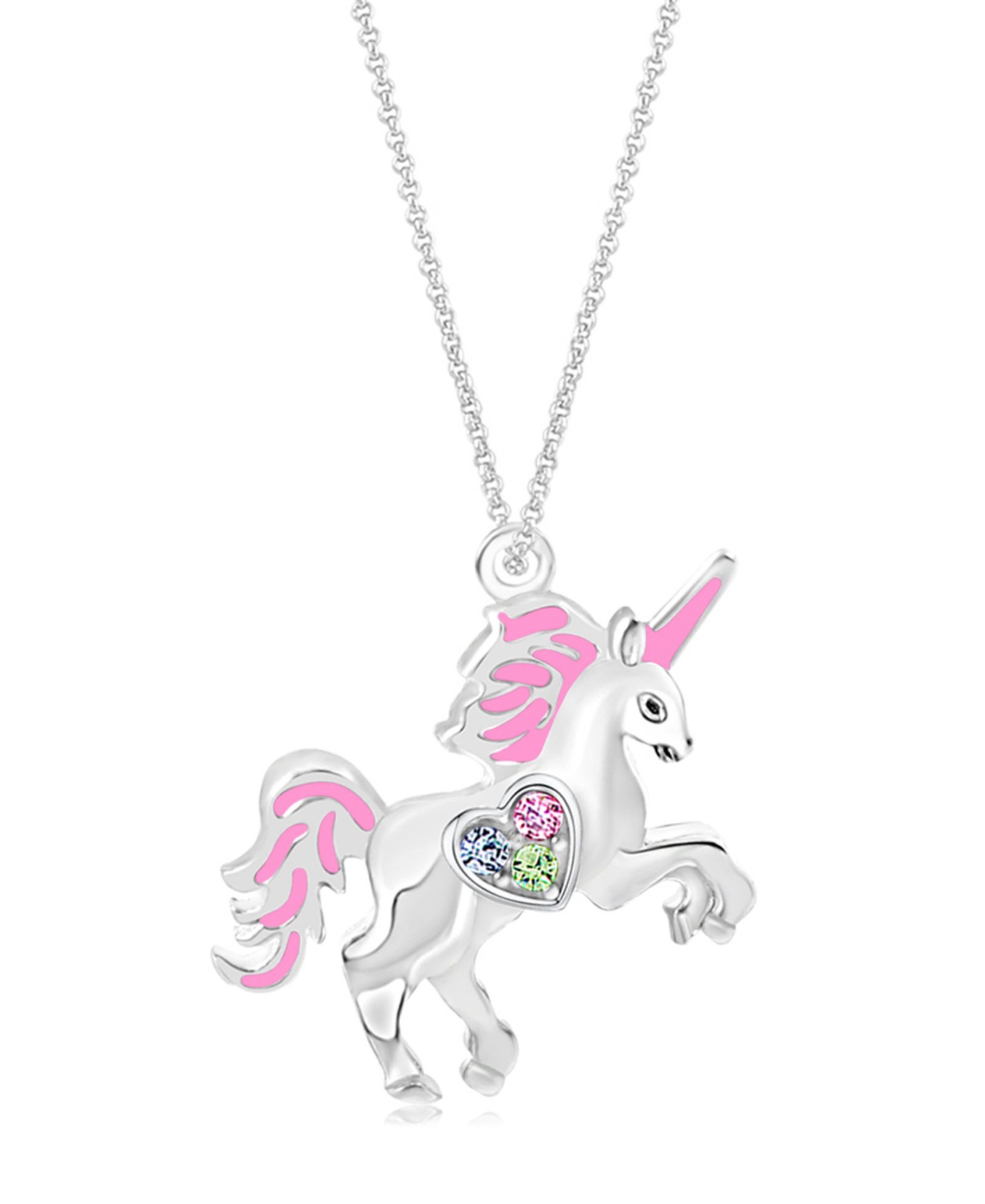 Детское ожерелье Chanteur Unicorn Crystal White Gold Palladium Plating