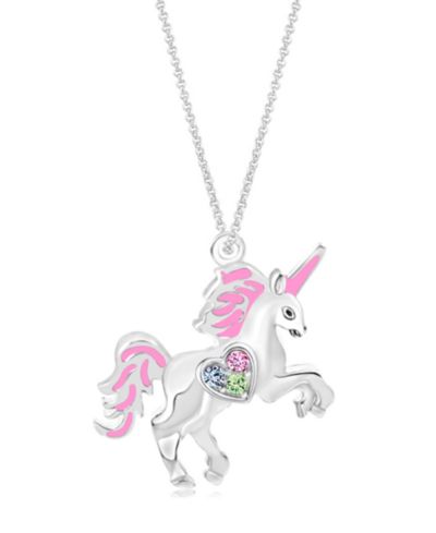 Детское ожерелье Chanteur Unicorn Crystal White Gold Palladium Plating