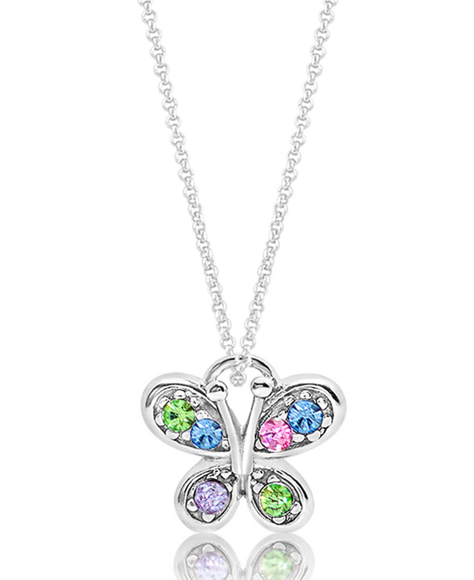 Детское ожерелье Chanteur Butterfly Crystal White Gold Palladium Plating
