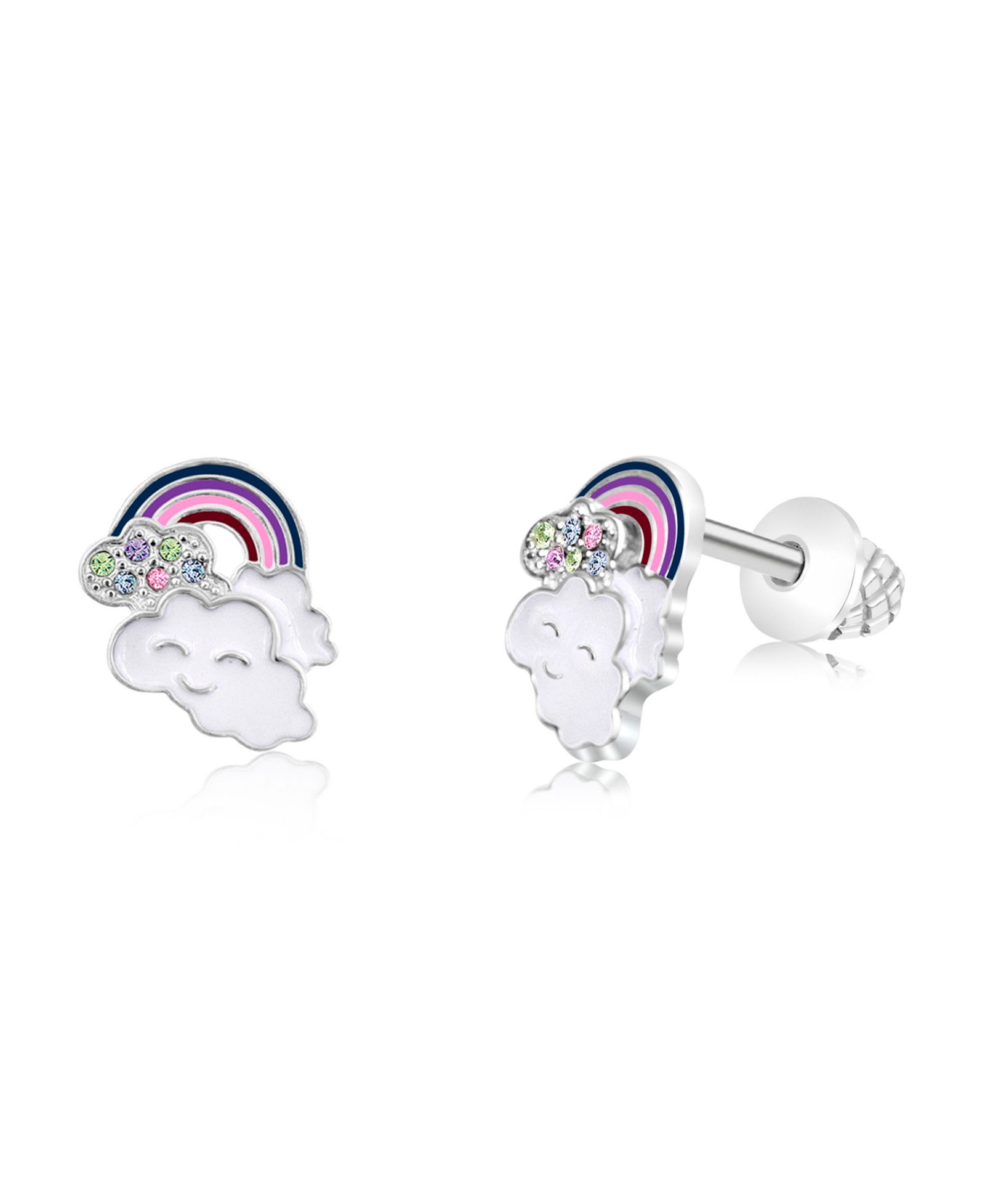 Chanteur Детские серьги Rainbow Clouds Crystal White Gold Palladium Plating