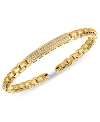 Браслет-манжет Diamond Bar Box Chain в 14k Gold Over Sterling Silver