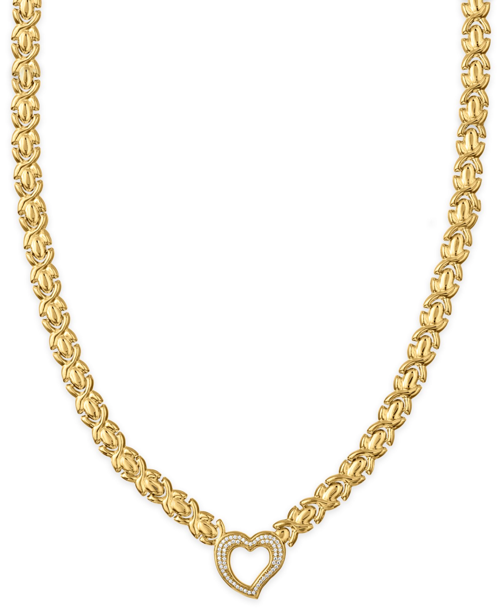 Подвеска Macy's Diamond Open Heart (1/3 ct. t.w.) в 14k Gold Over Sterling Silver