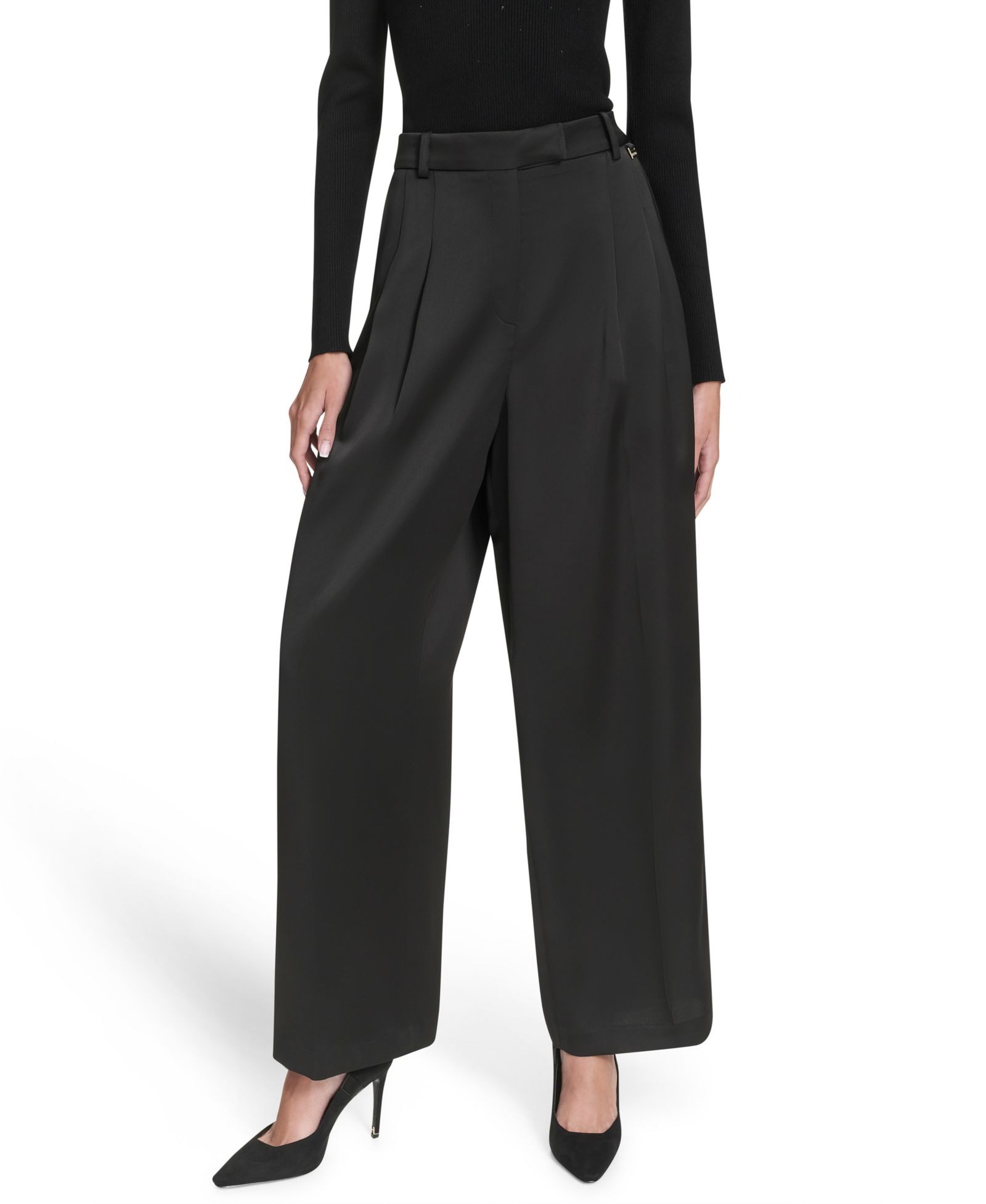 Женские плиссированные брюки Halston Mid Rise