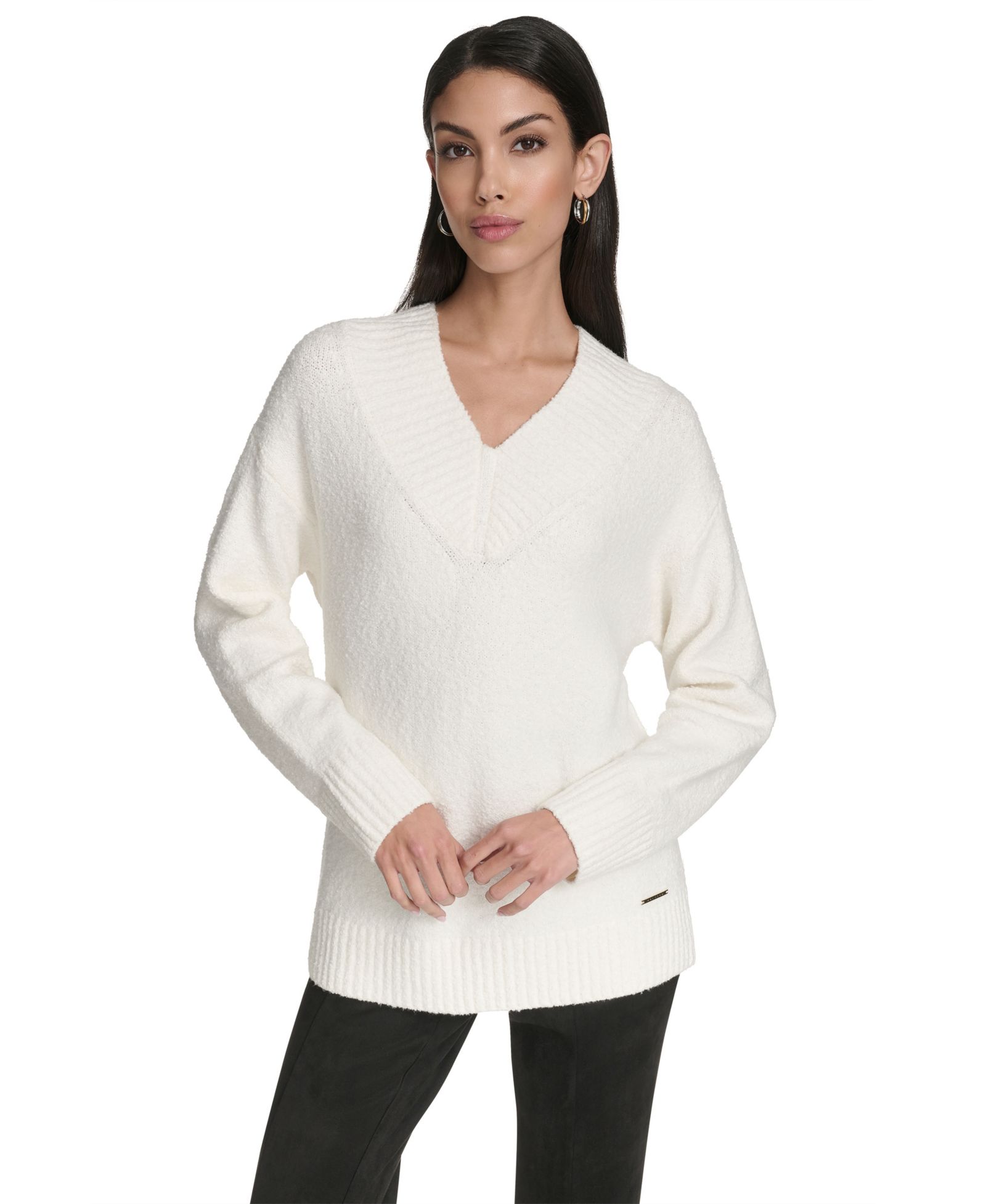 Женский свитер Halston Chunky Boucle Long Sleeve