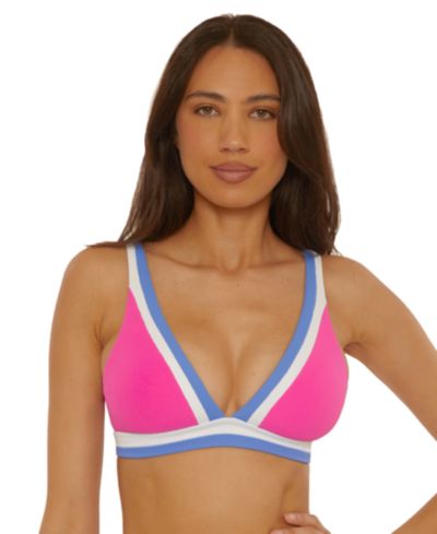 Becca Женский Coast Line Ribbed Color-Block Swim Top