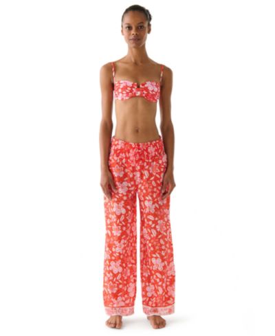 kate spade new york Women's Floral Wide-Leg Cover-Up Pants