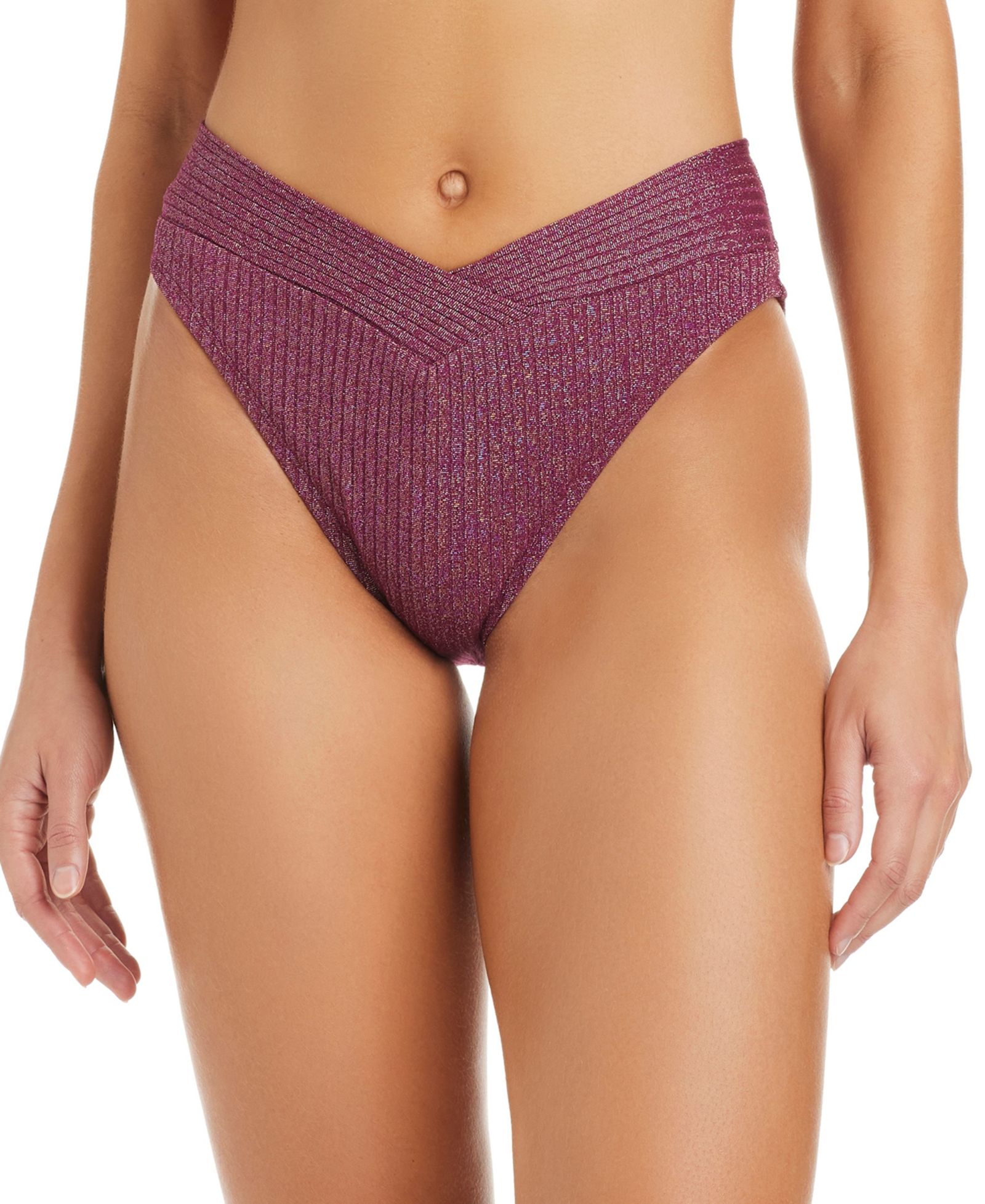 Женские плавки Bar III Rib & Shine с высокой посадкой, эксклюзив Macy's