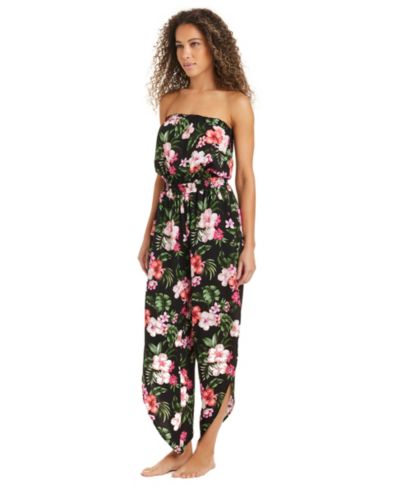 Bar III Women's Tropical Heat Printed Tube Jumpsuit, Macy's Exclusive