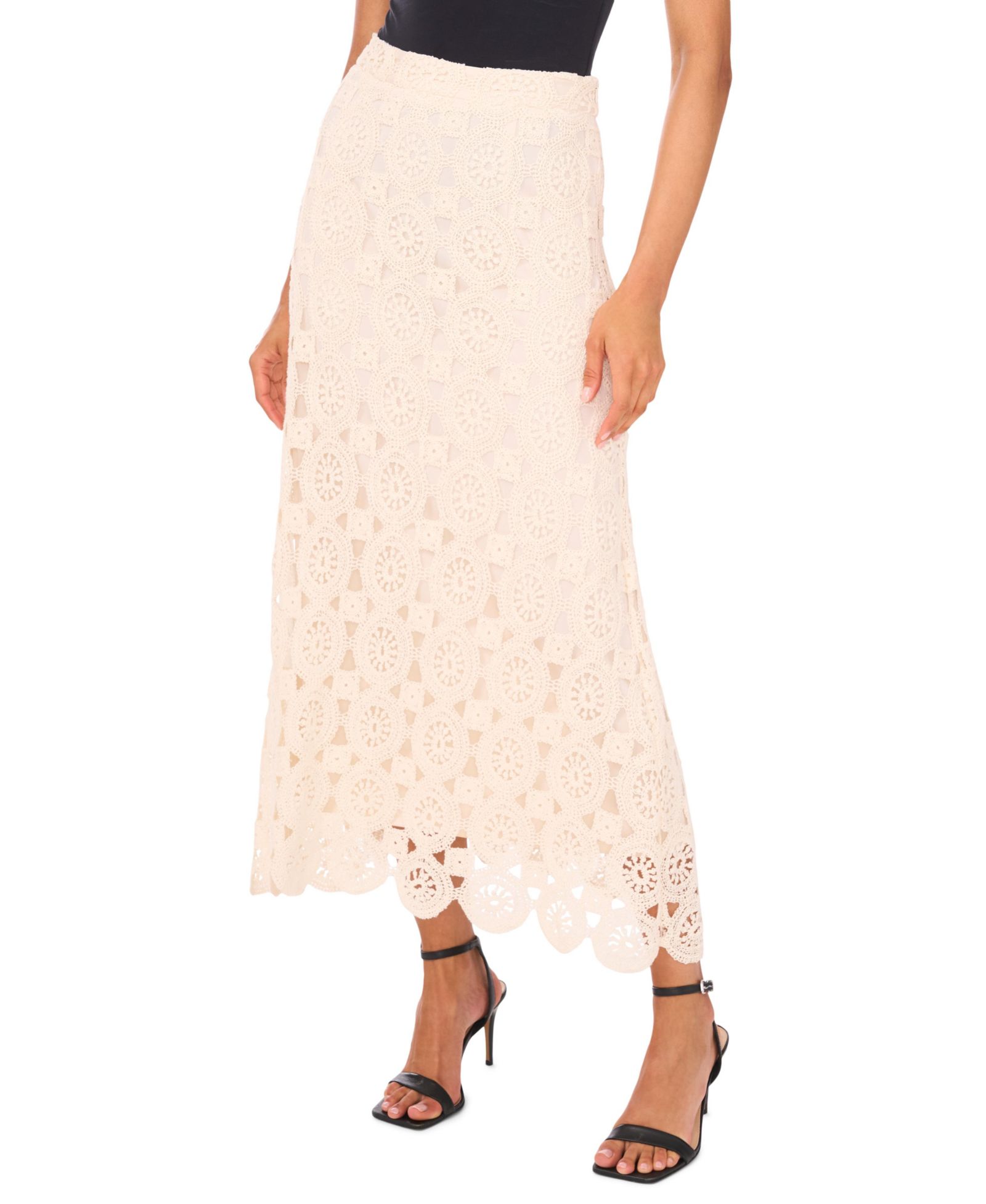 Vince Camuto Women's Crochet Midi Skirt