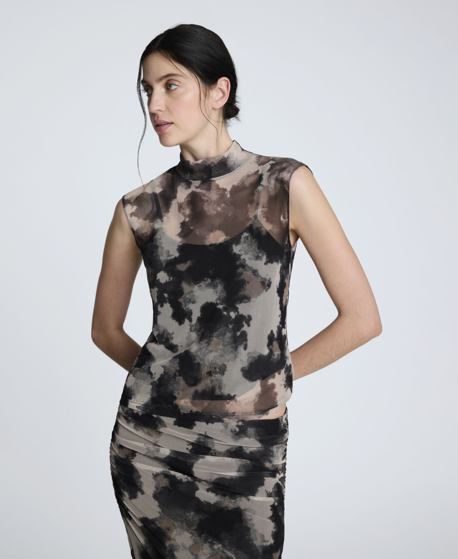 Kenneth Cole Женский Printed Mesh Interior Cami Tank