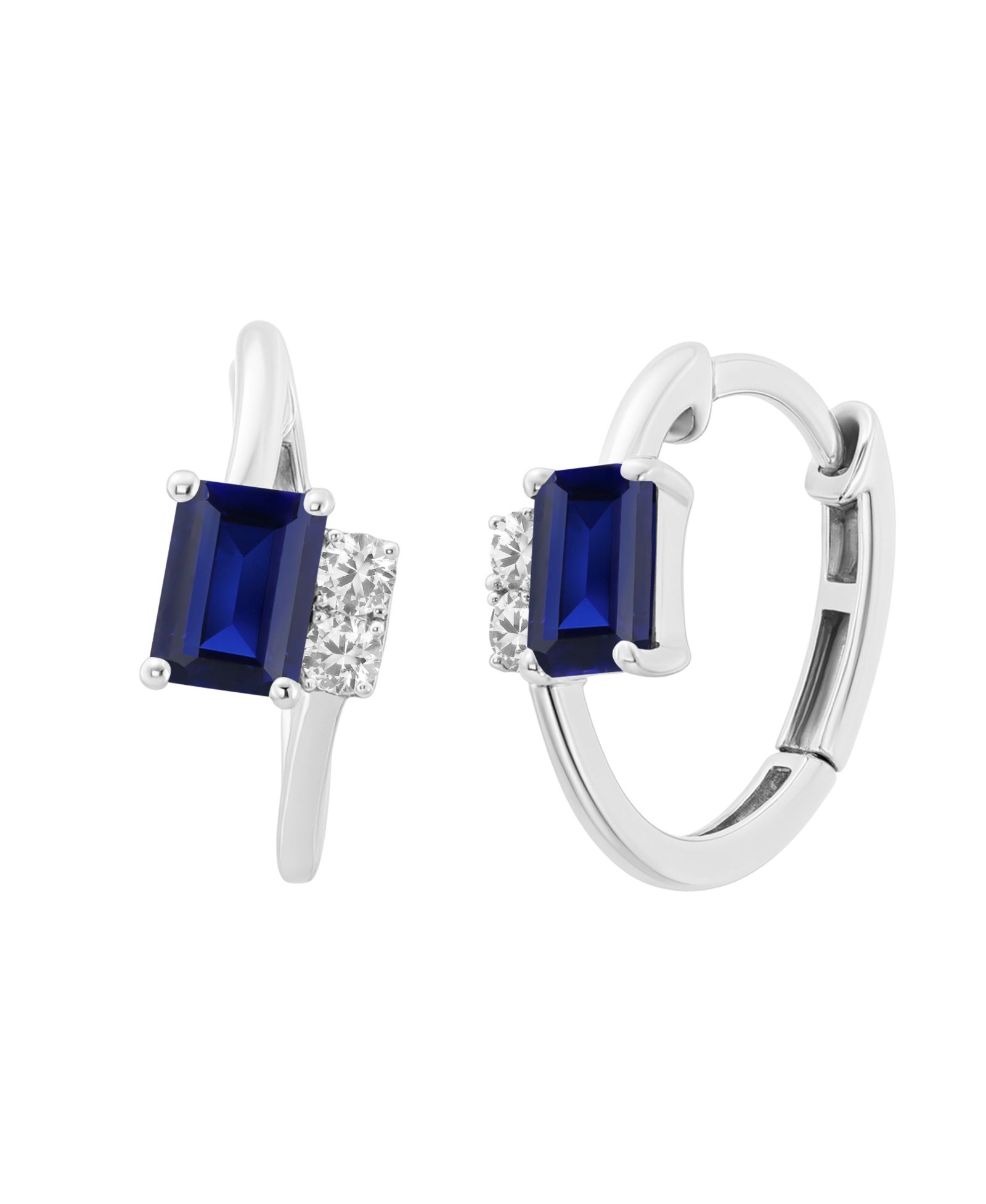 Серьги Macy's Lab-Grown Ruby (1-1/3 ct. t.w.) & White Sapphire (1/5 ct. t.w.) в 14k Gold Over Sterling Silver