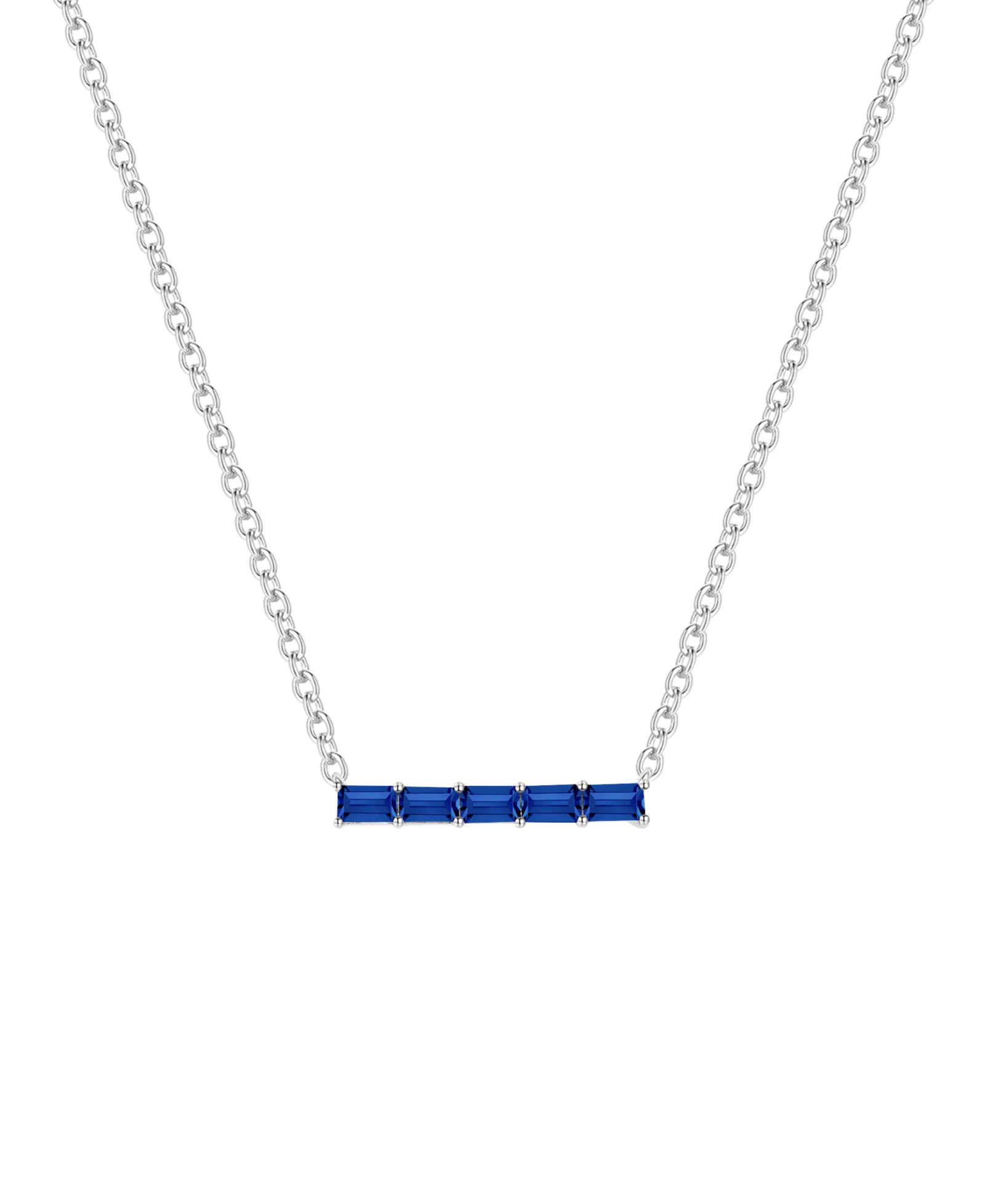Ожерелье с выращенным сапфиром (5/8 ct. t.w.) в стерлинговом серебре