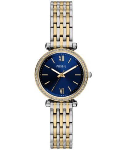 Женские двухцветные часы Fossil Carlie Three-Hand из нержавеющей стали 28mm