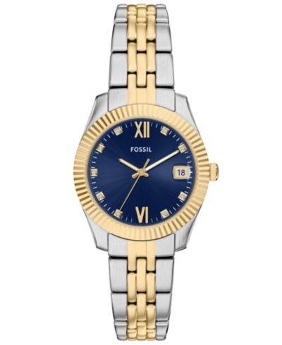 Fossil Женские двухцветные часы Scarlette из нержавеющей стали, 32mm