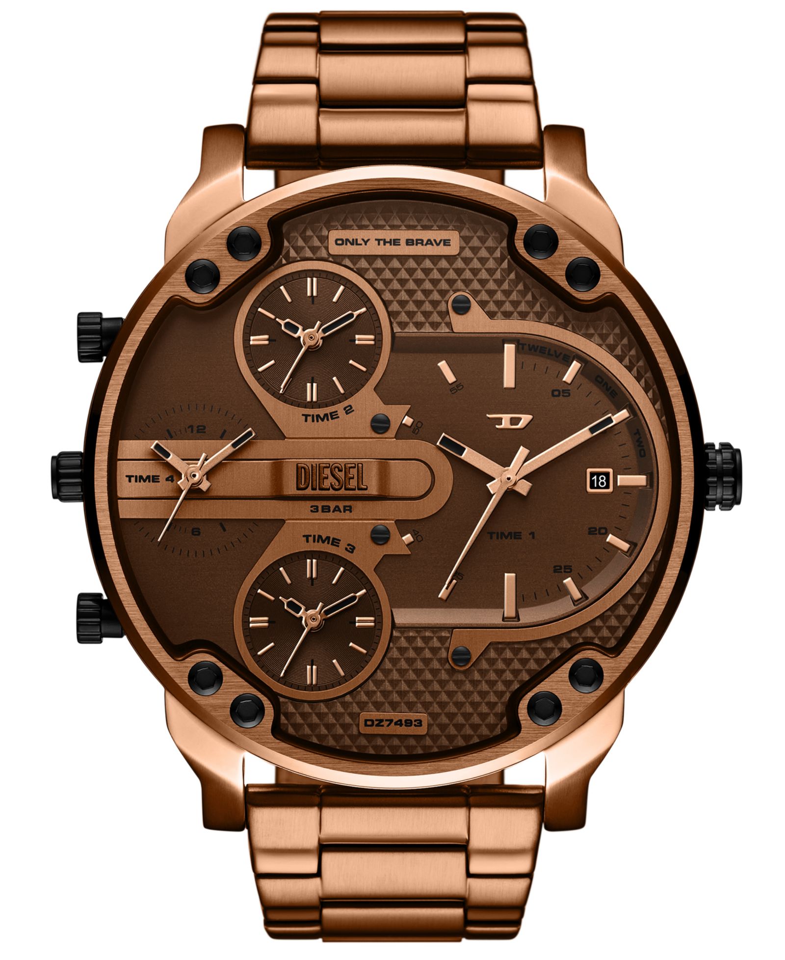 Часы Diesel Men's Mr. Daddy Slim Quartz, 54mm, коричневые, из нержавеющей стали