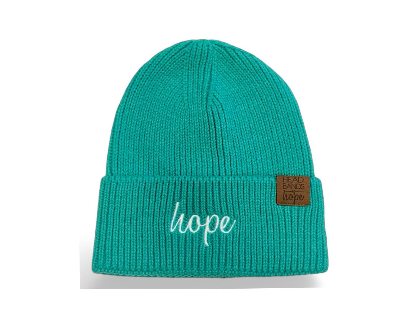 Women's Embroidered Hope Beanie - Teal