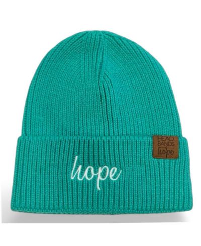 Women's Embroidered Hope Beanie - Teal