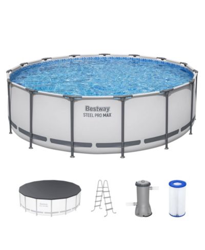 Надувной круглый бассейн Bestway Steel Pro MAX 15 Foot by 48 Inches надземный