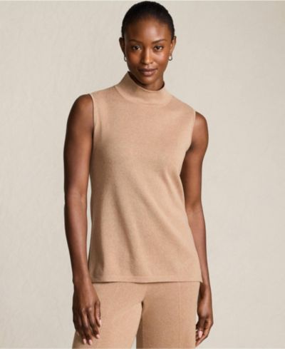 Женский трикотажный жилет Lands' End Fine Gauge Sleeveless Mock