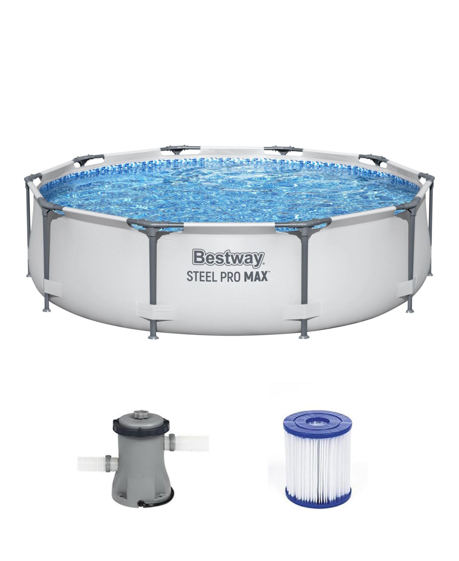 Надувной уличный бассейн Bestway Steel Pro MAX 10'x30" с насосом
