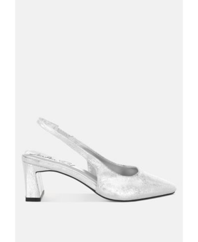 Женские босоножки London Rag Women's AMBERIN Crinkled Metallic Slingback Heels