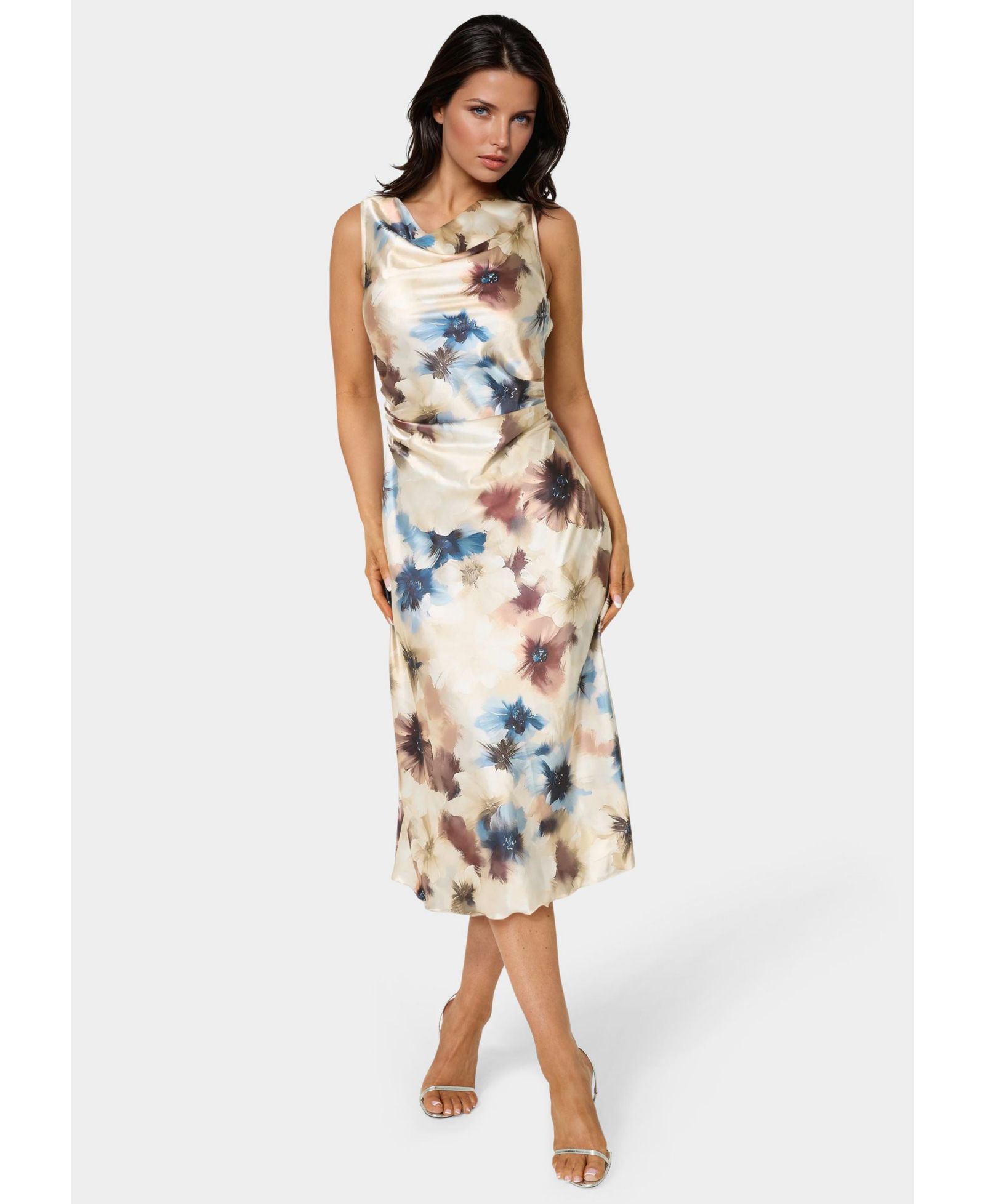 Платье Bebe Women's Printed Satin Cowl