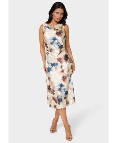 Платье Bebe Women's Printed Satin Cowl